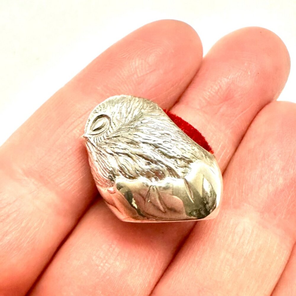Pin back Sterling Silver Stamped 925 Quail